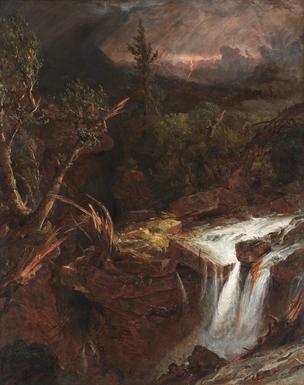 Le clou de girofle - Une scène de tempête dans les montagnes Catskill - Jasper Francis Cropsey