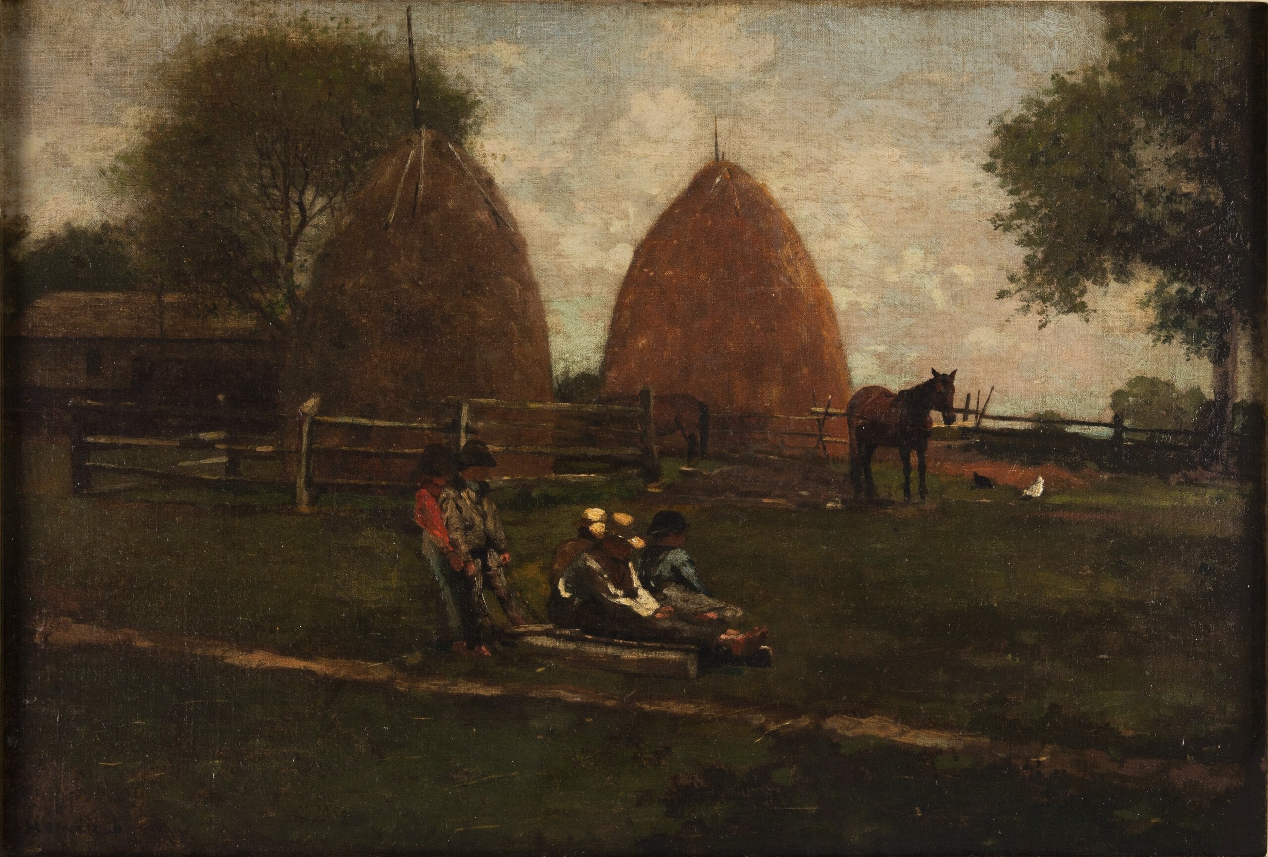 Meules de foin et enfants - Winslow Homer