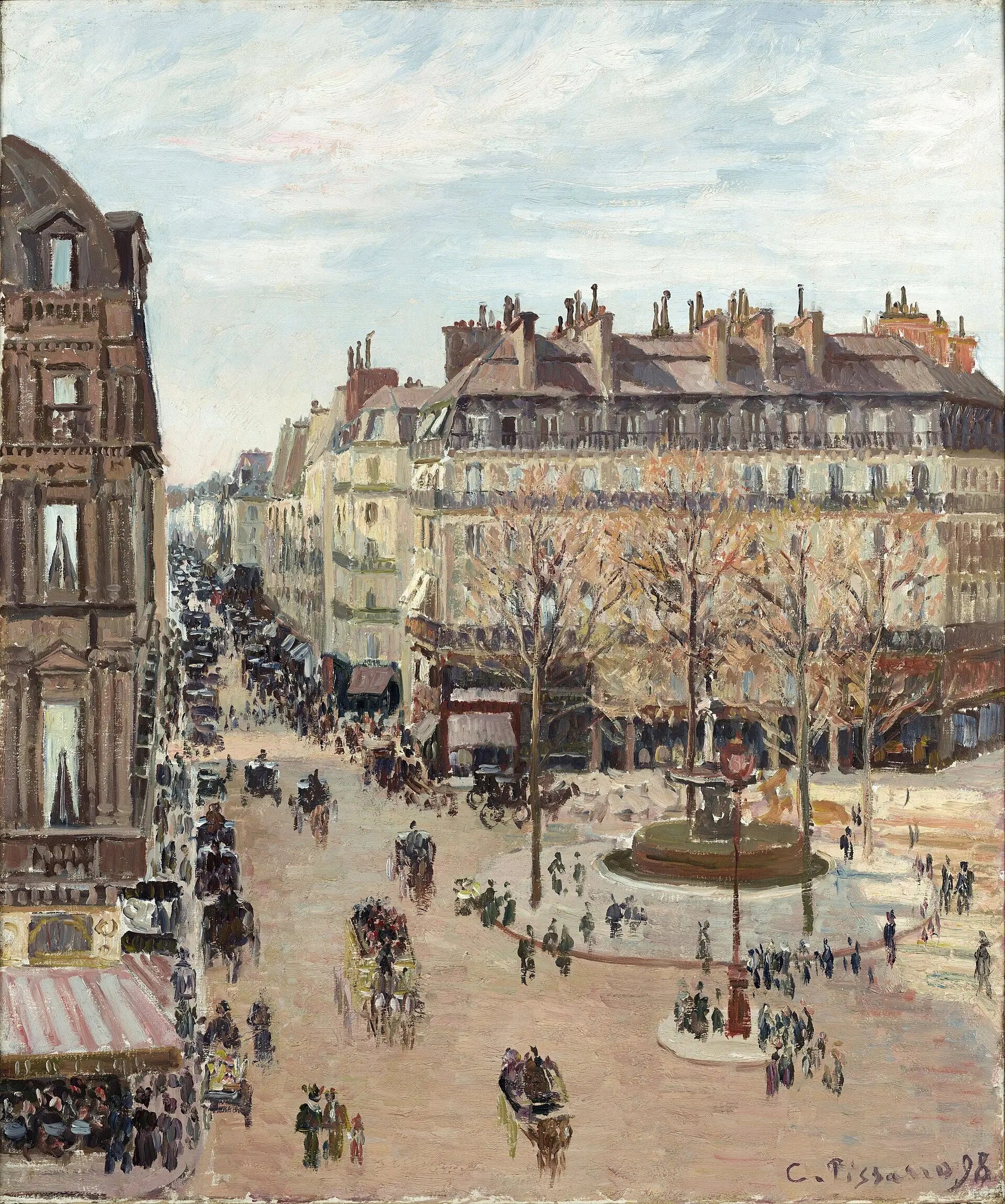 Reproduction du tableau « Paris, Rue Saint-Honoré, Effet Soleil, Après-midi - Camille Pissarro » par Alpha Reproduction en peinture à l’huile