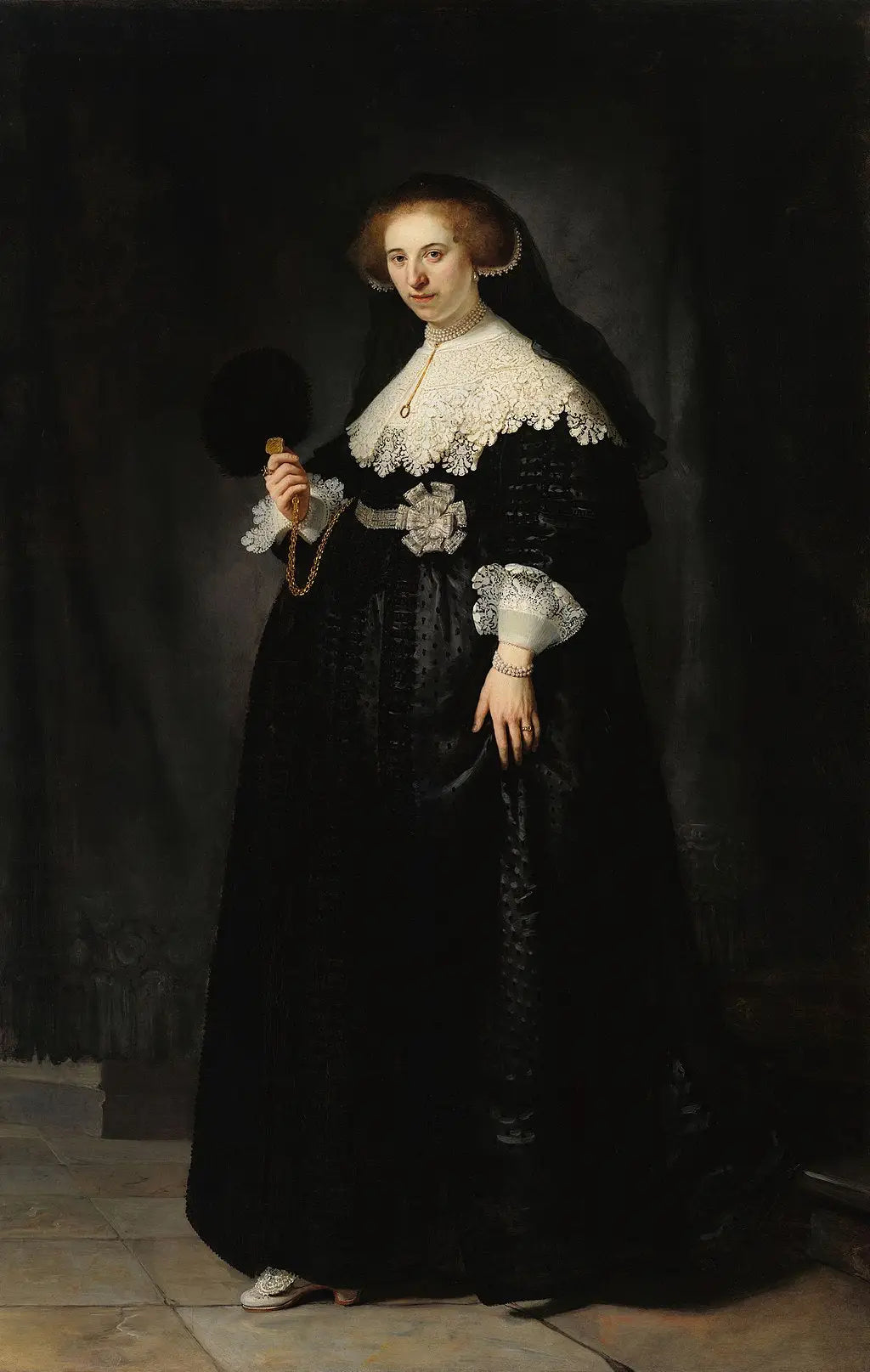 Reproduction du tableau « Portrait d'Oopjen Coppit - Rembrandt » par Alpha Reproduction en peinture à l’huile