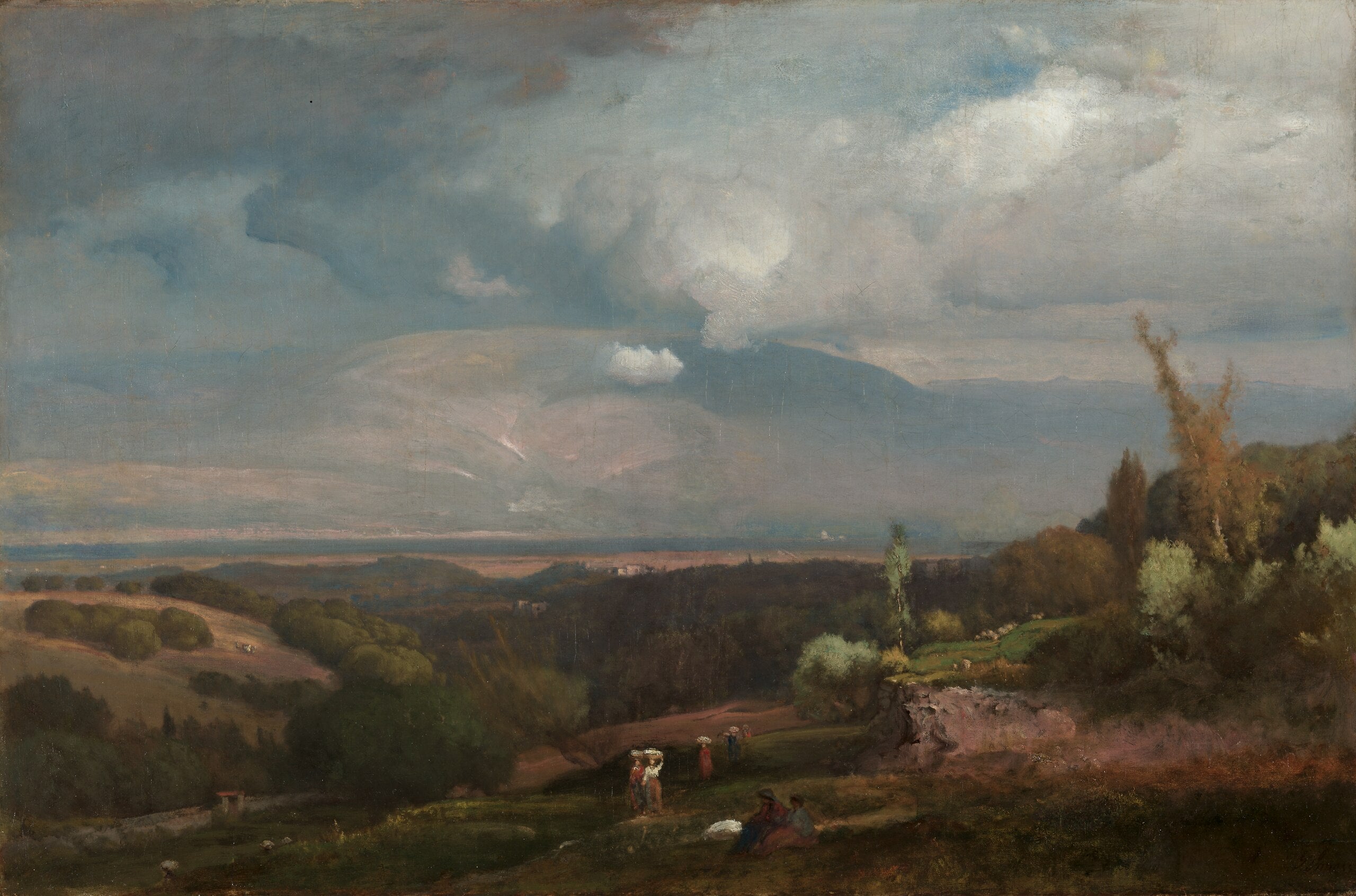 Tempête approchant des collines d'Alban - George Inness