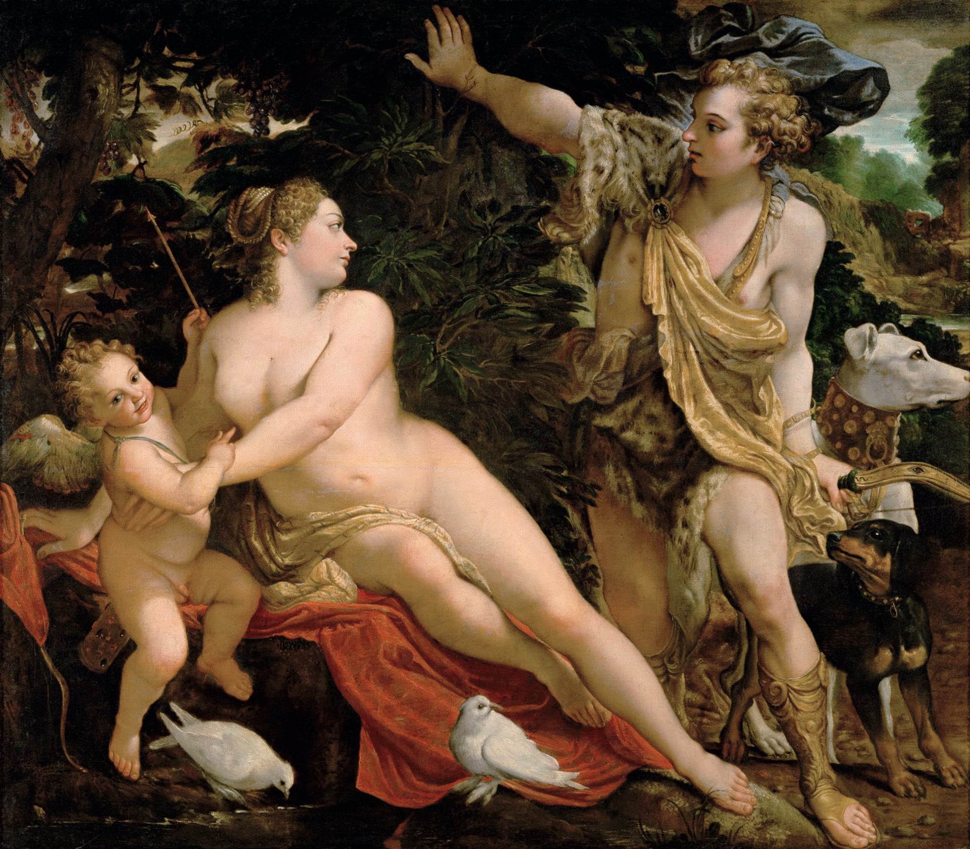 Vénus Adonis et Cupidon - Annibale Carracci - Alpha Reproduction