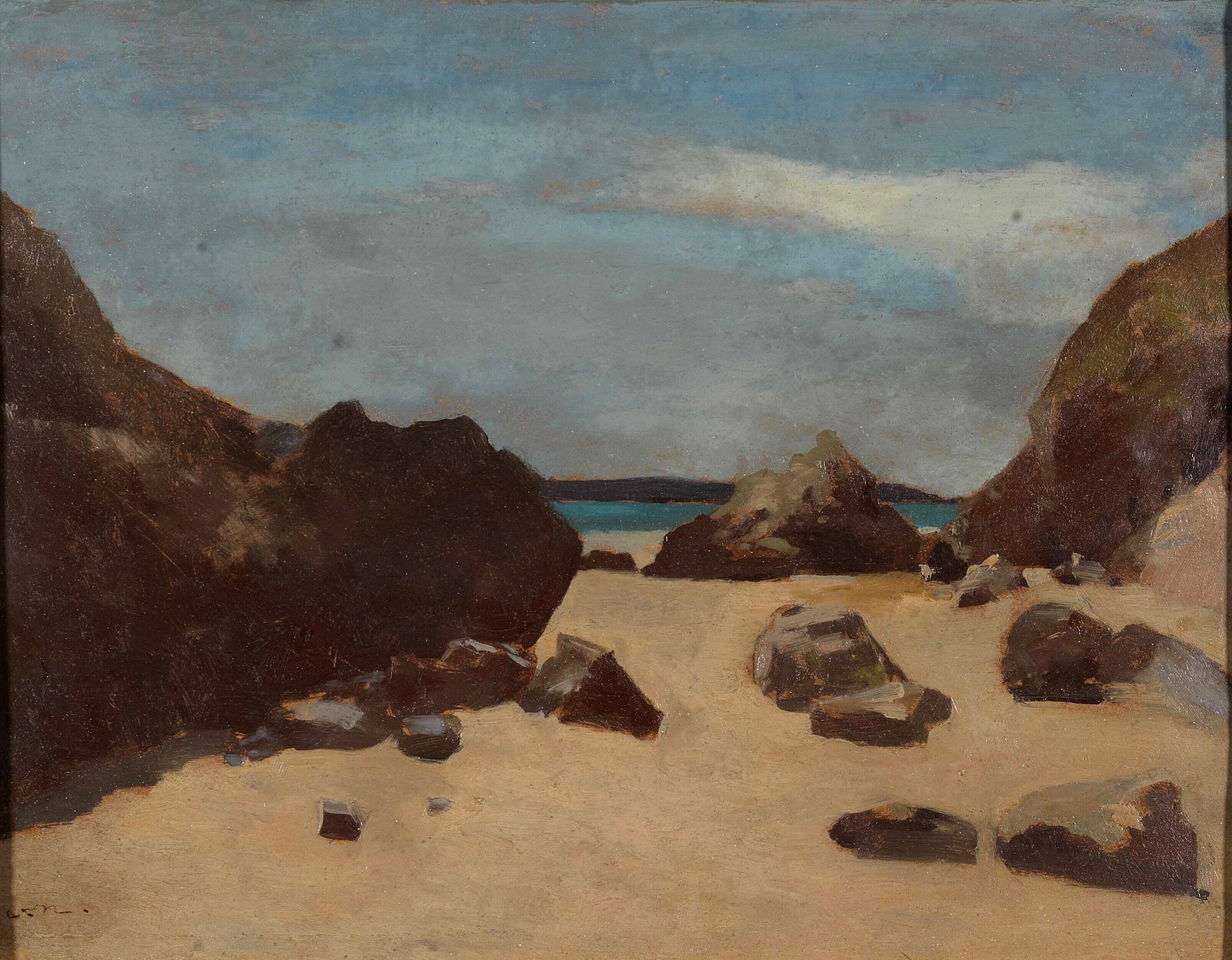 Les rochers (Rochers en Bretagne) - Odilon Redon