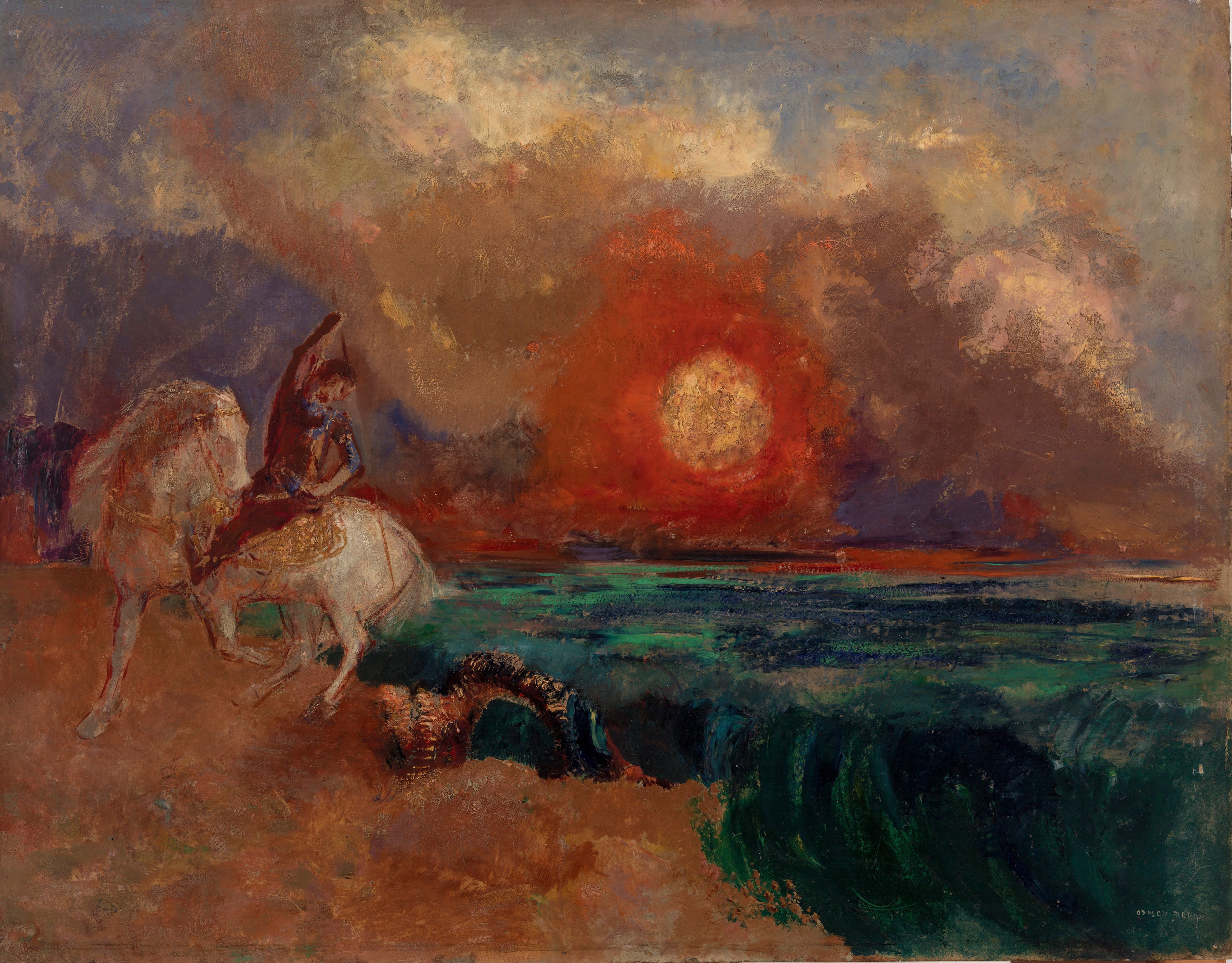 Saint Georges et le Dragon (Saint Georges et le dragon) - Odilon Redon
