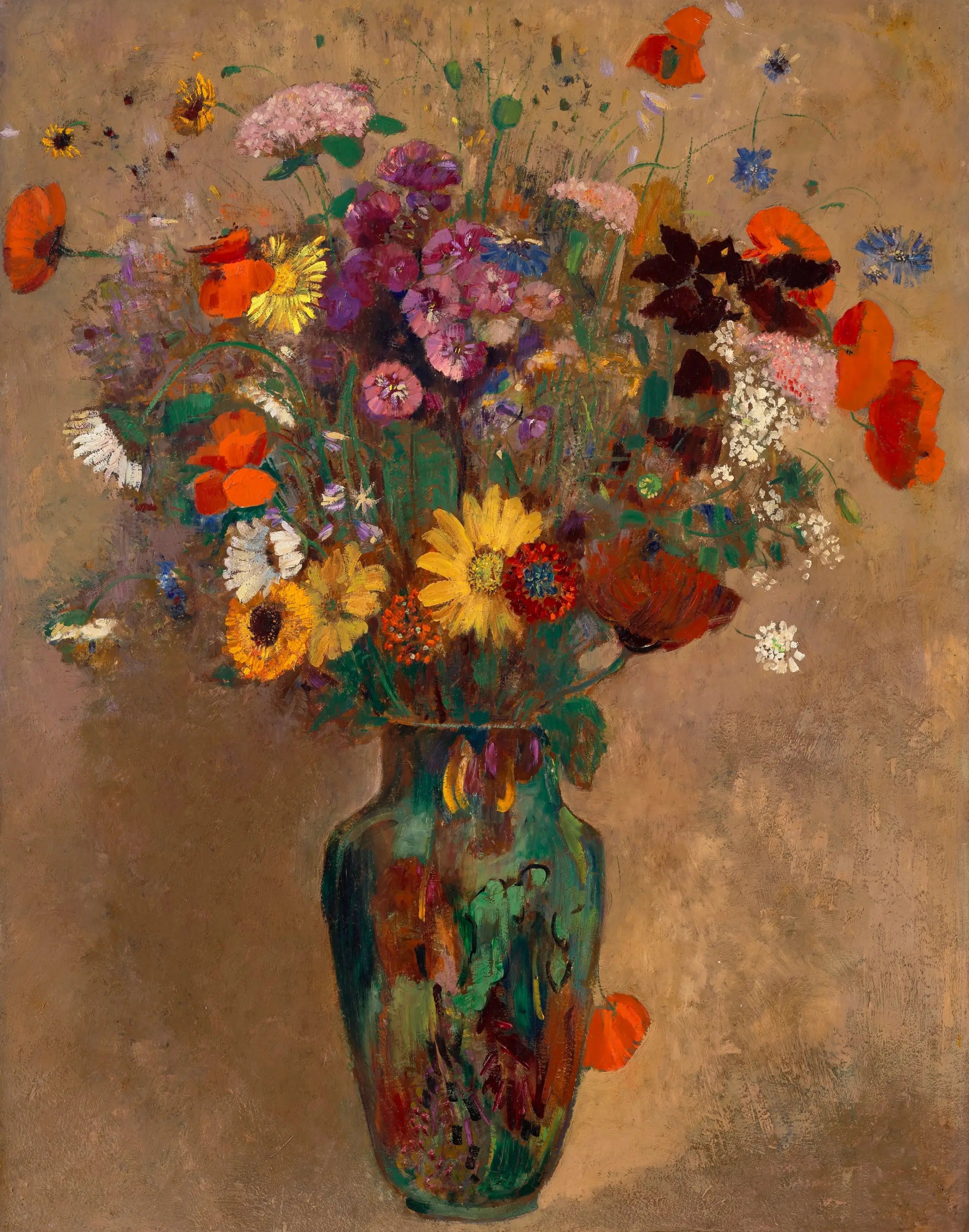 Grand bouquet de fleurs des champs - Odilon Redon - Alpha Reproduction