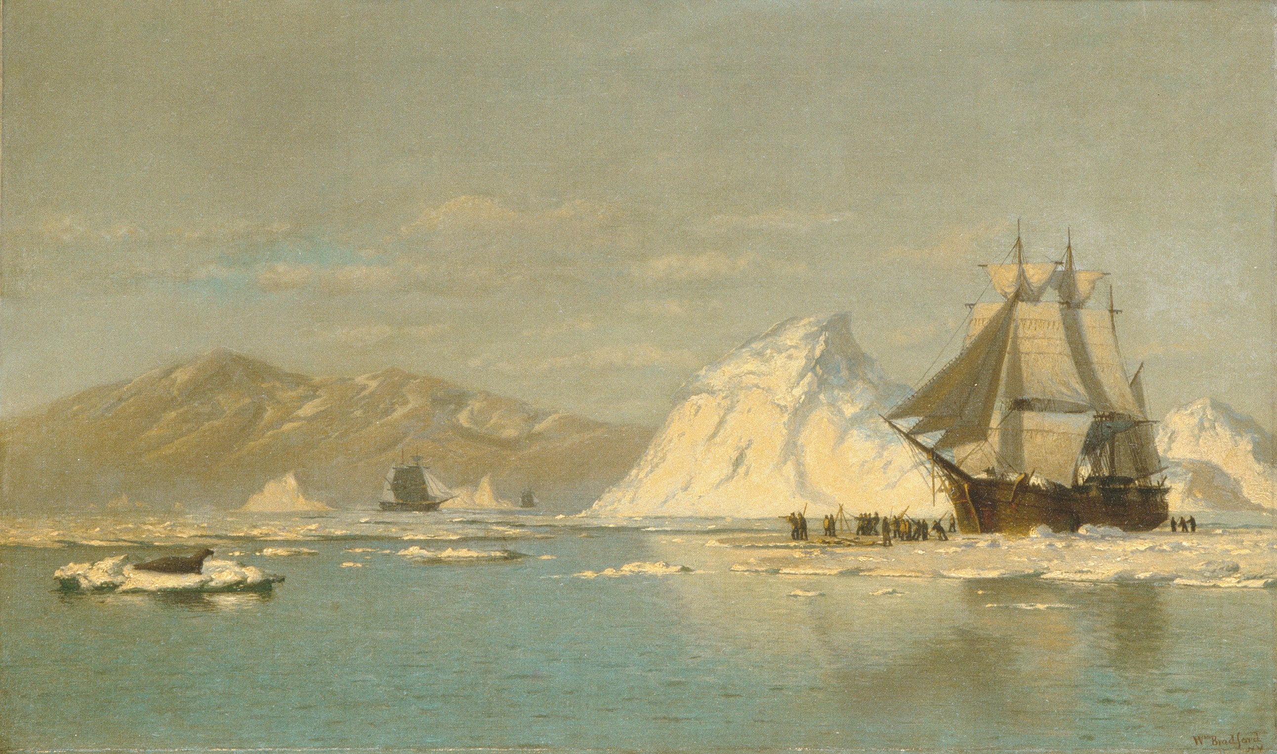 Au large du Groenland — Baleinier en quête d'eaux libres - William Bradford