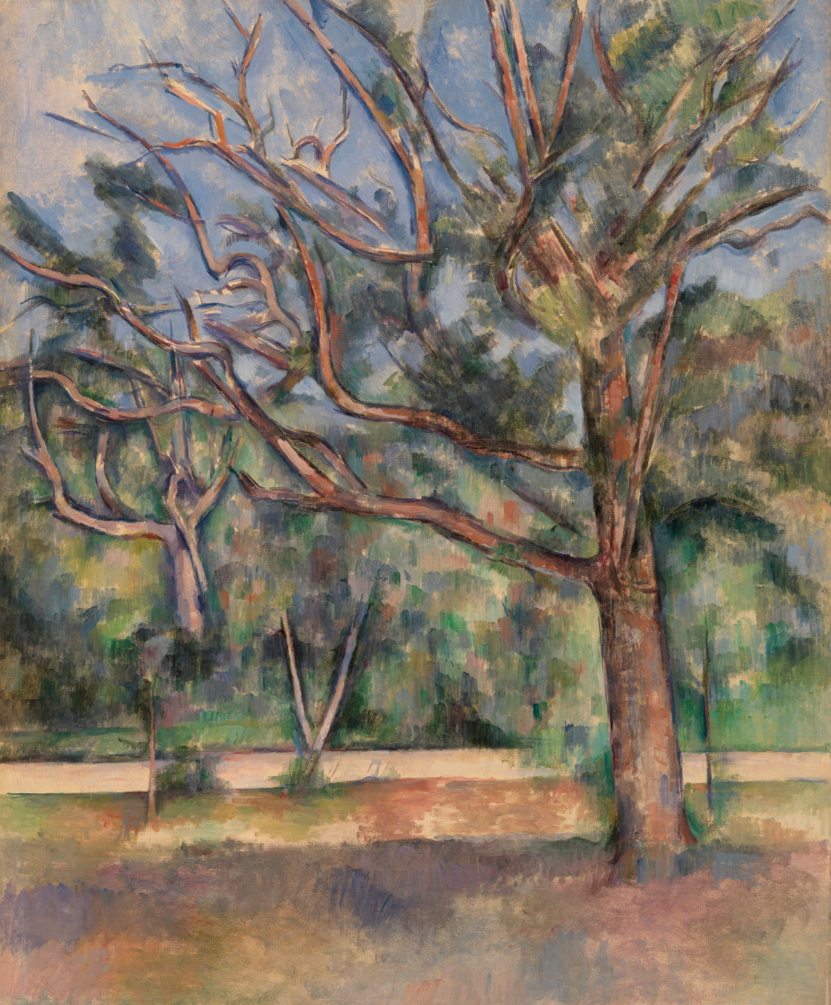 Reproduction du tableau « Arbres et route - Paul Cézanne » par Alpha Reproduction en peinture à l’huile