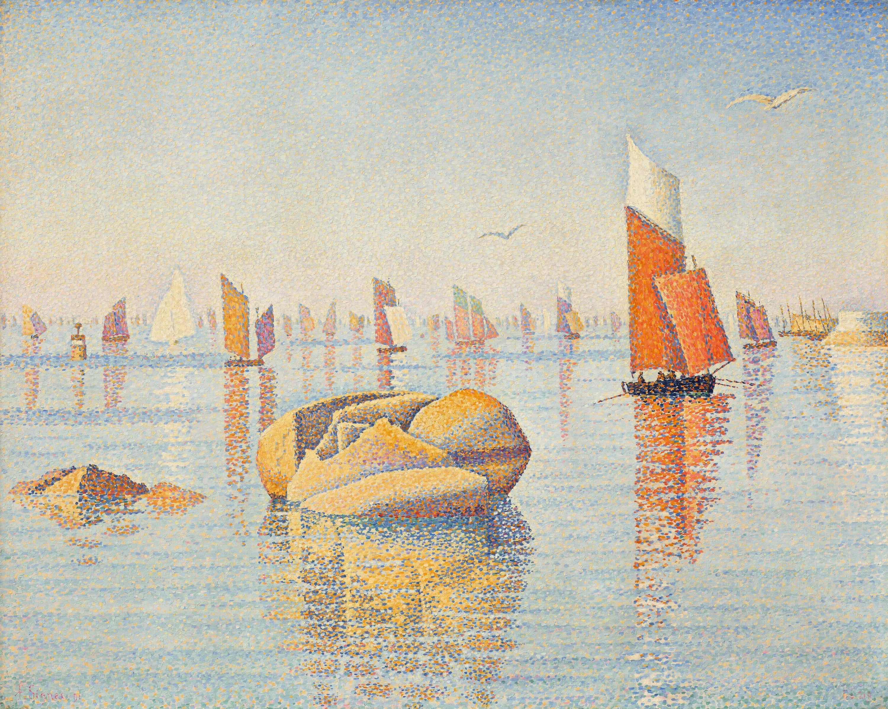 Reproduction du tableau « Concarneau. Calme du Matin. Op. 219 (Larghetto) - Paul Signac » par Alpha Reproduction en peinture à l’huile