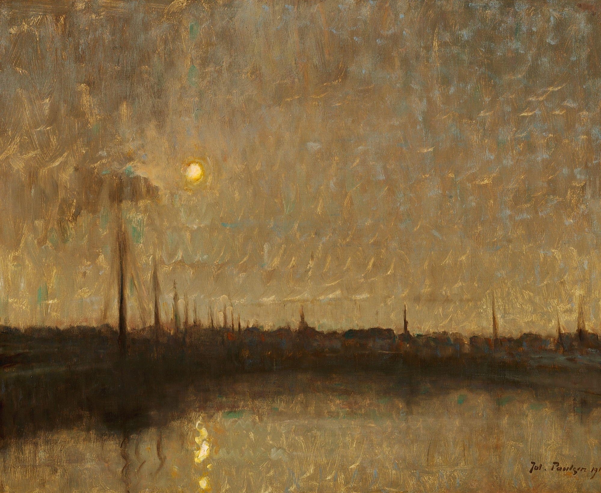 Port au clair de lune de Julius Paulsen