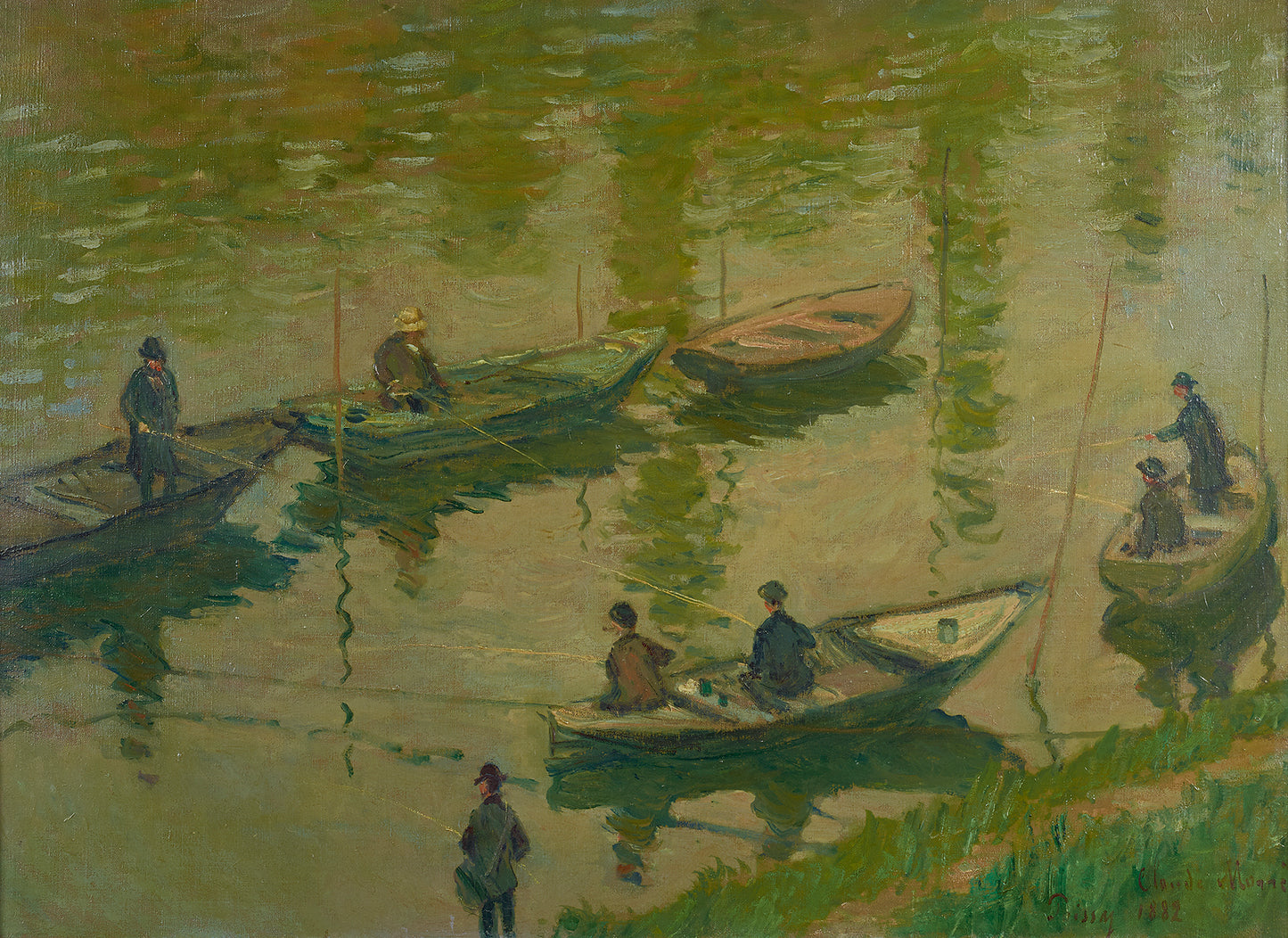 🎣 ポワシーのセーヌ川の漁師たち – クロード・モネ (1882)