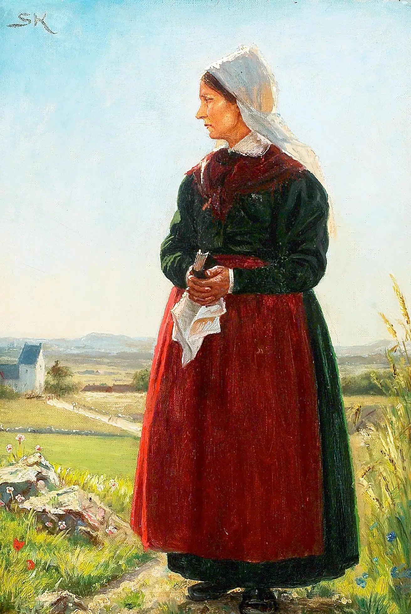 La femme d’un pêcheur habillée pour l’église. Arildsleje Suède. - Peder Severin Krøyer - Alpha Reproduction