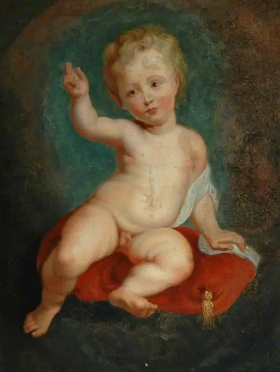Enfant assis sur un coussin rouge - Peter Paul Rubens - Alpha Reproduction