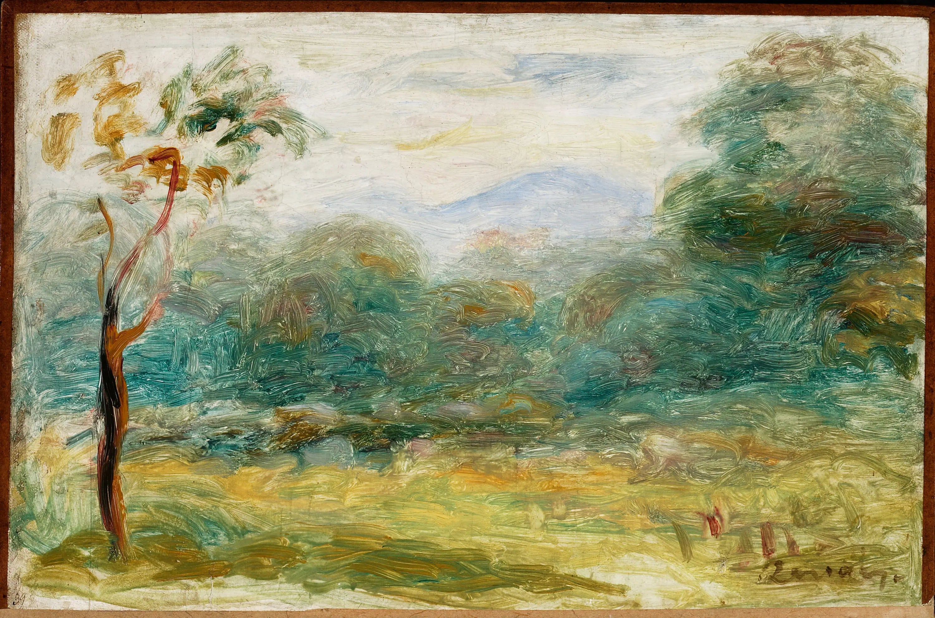 Reproduction du tableau « Paysage du sud de la France (Cagnes-sur-Mer) - Pierre-Auguste Renoir » par Alpha Reproduction en peinture à l’huile