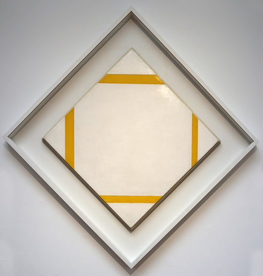 Reproduction du tableau « Composition avec des lignes jaunes - Piet Mondrian » par Alpha Reproduction en peinture à l’huile