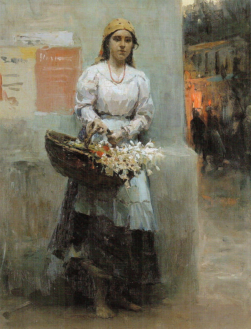 La Marchande de fleurs - Mykola Pymonenko