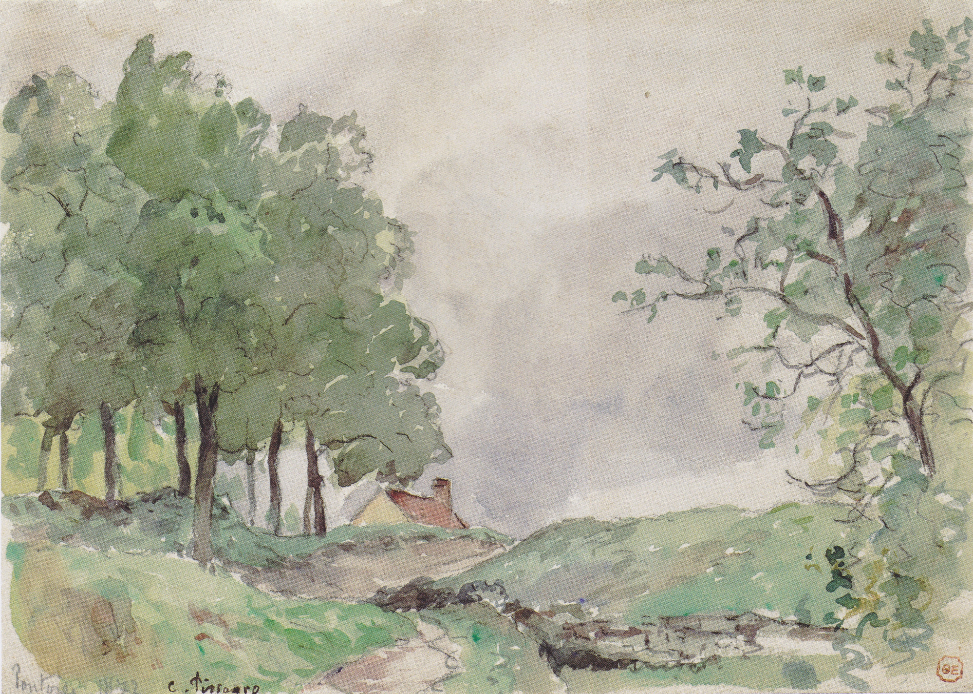 Reproduction du tableau « Paysage à Pontoise - Camille Pissarro » par Alpha Reproduction en peinture à l’huile