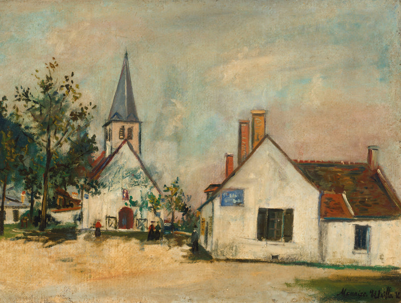 Place de l'Église de Touchay (Cher) - Maurice Utrillo