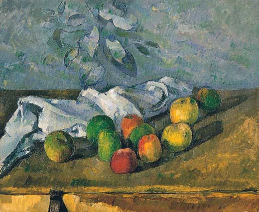Reproduction du tableau « Pommes et serviette - Paul Cézanne » par Alpha Reproduction en peinture à l’huile