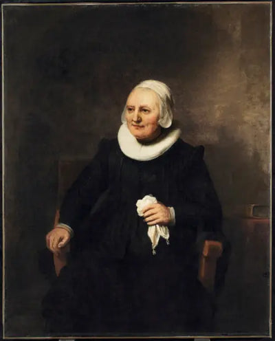 Reproduction du tableau « Portrait d'une femme assise avec un mouchoir - Rembrandt » par Alpha Reproduction en peinture à l’huile