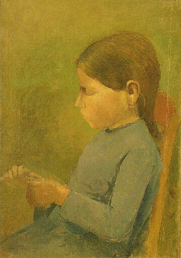 Petite fille tricotant - Odilon Redon