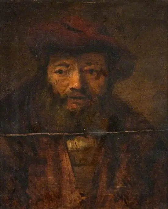Reproduction du tableau « Tête d'homme barbu - Rembrandt » par Alpha Reproduction en peinture à l’huile
