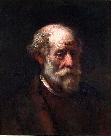Reproduction du tableau « Buste d'un vieil homme - Rembrandt » par Alpha Reproduction en peinture à l’huile
