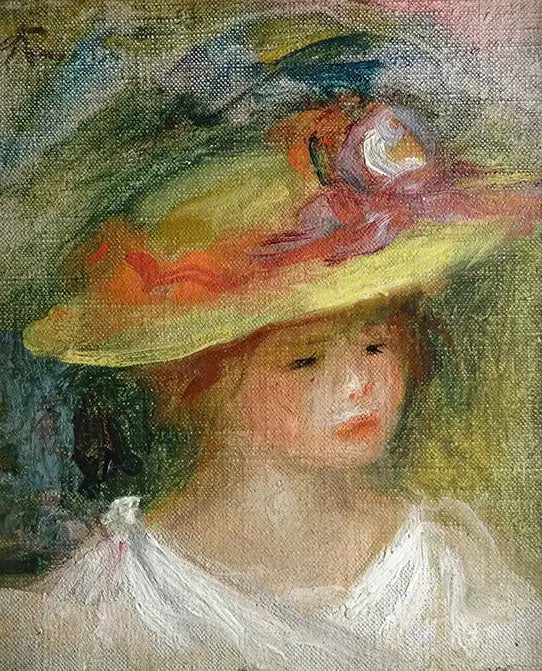 Reproduction du tableau « Portrait d'enfant avec chapeau - Pierre-Auguste Renoir » par Alpha Reproduction en peinture à l’huile