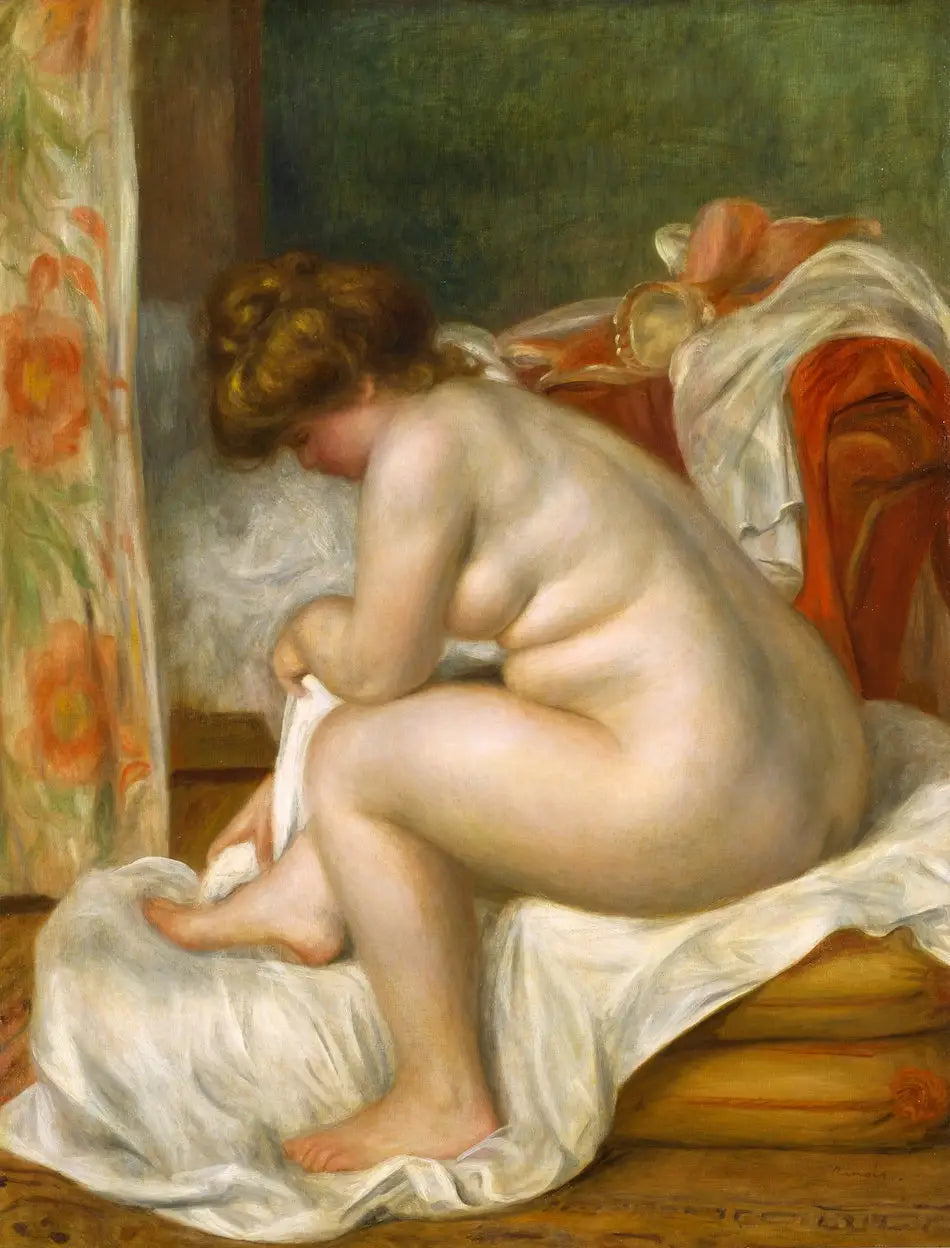 Reproduction du tableau « Femme après le bain - Pierre-Auguste Renoir » par Alpha Reproduction en peinture à l’huile