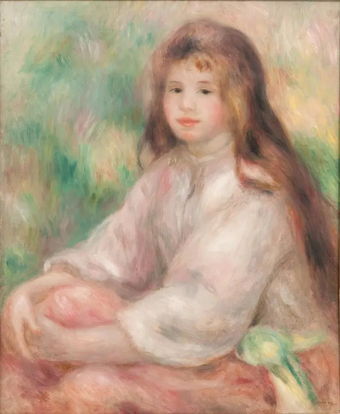 Reproduction du tableau « Petite fille en rose - Pierre-Auguste Renoir » par Alpha Reproduction en peinture à l’huile