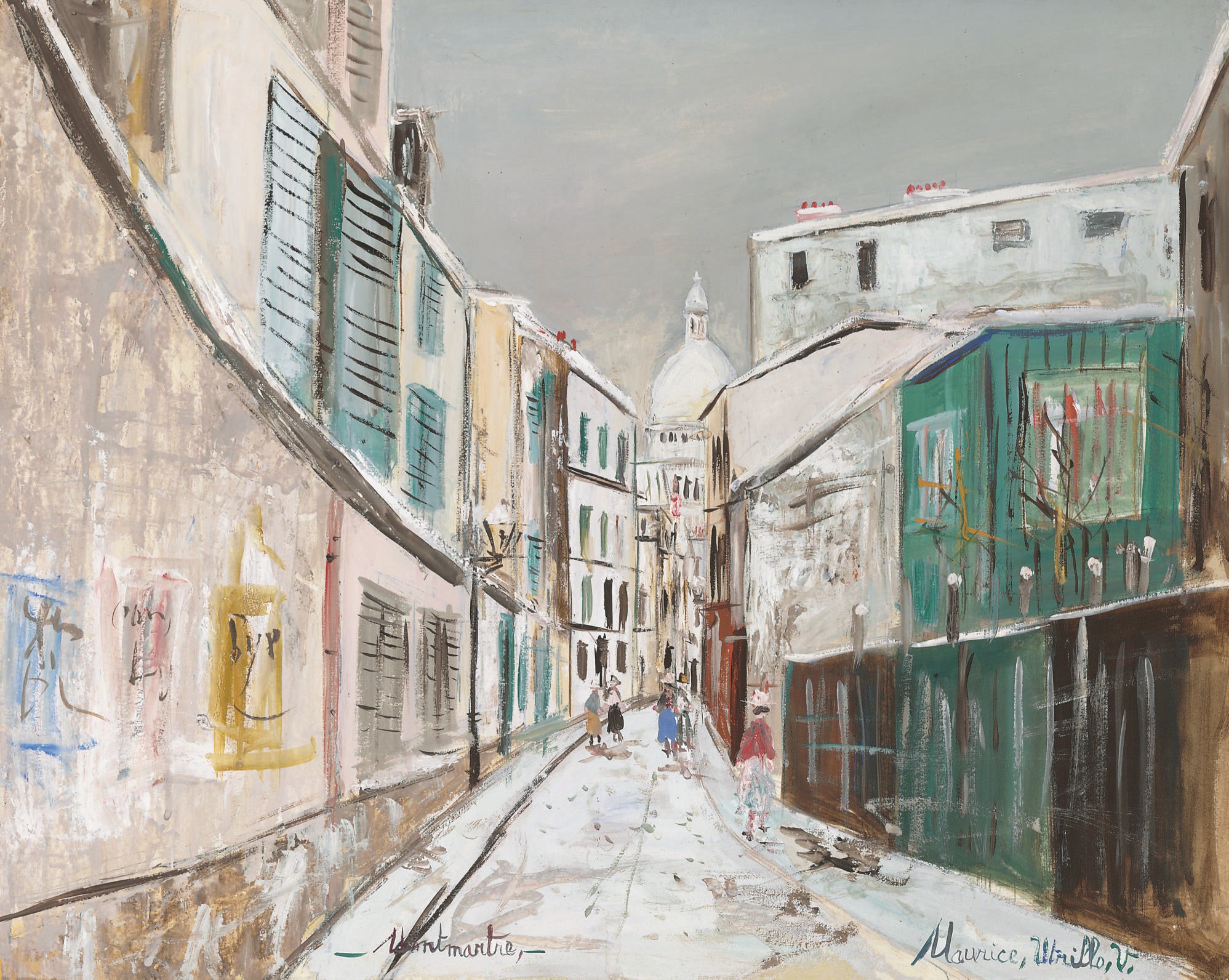 Rue Saint-Rustique sous la neige - Maurice Utrillo