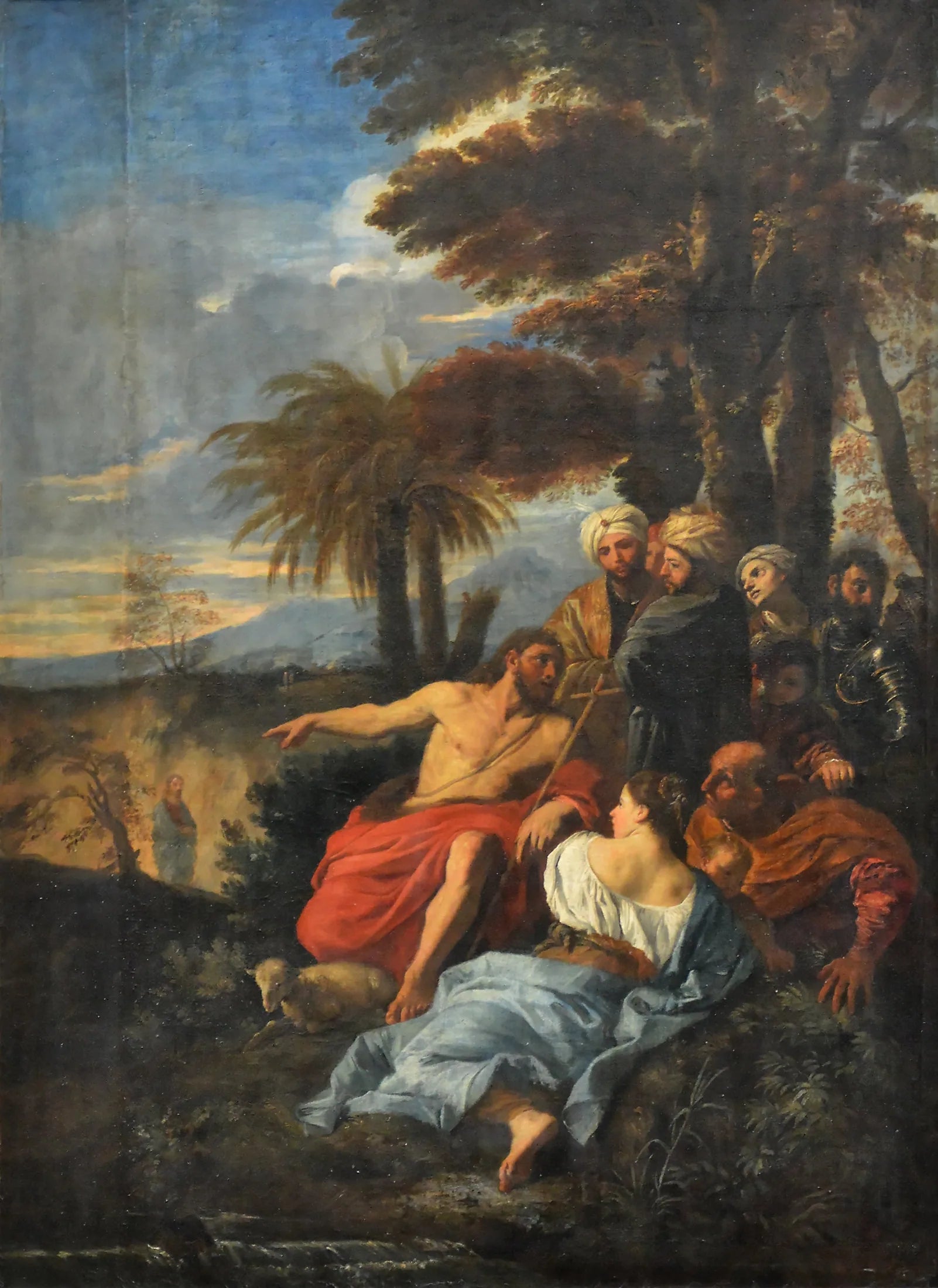 Saint Jean Baptiste prêchant dans le désert - Pier Francesco Mola image 1 copie peinte à la main à l’huile