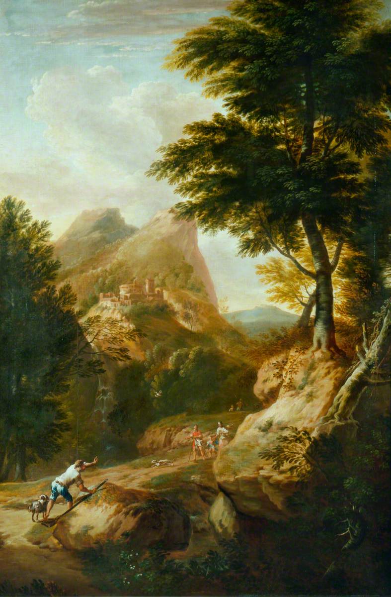 Paysage montagneux avec des voyageurs - Salvator Rosa