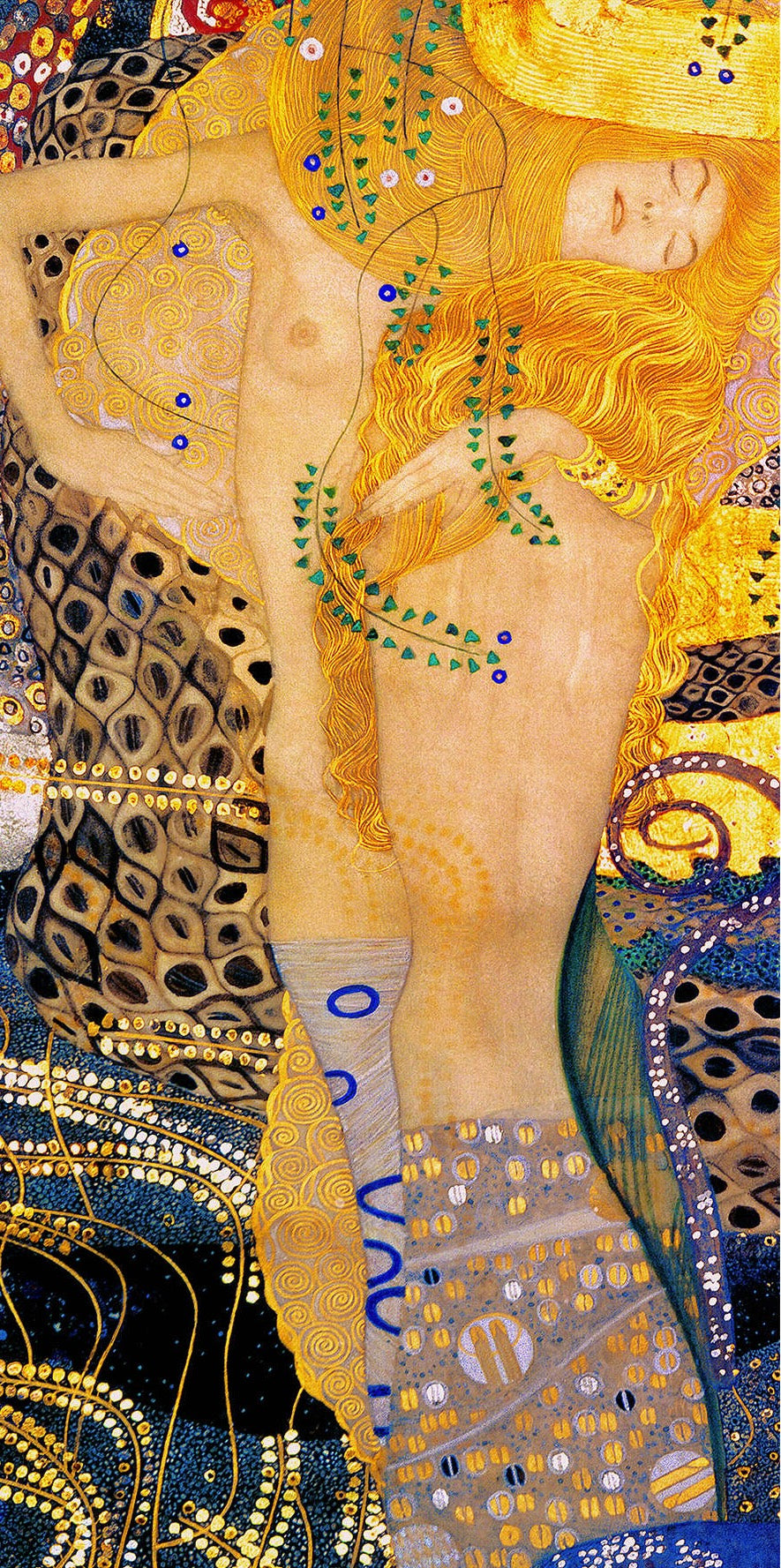 🐍✨ 水の蛇 II – グスタフ・クリムト (1904–1907)