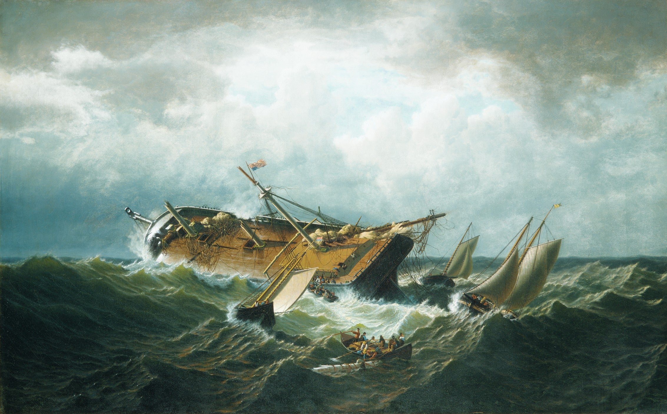 Naufrage au large de Nantucket (Navrage au large de Nantucket après une tempête) - William Bradford