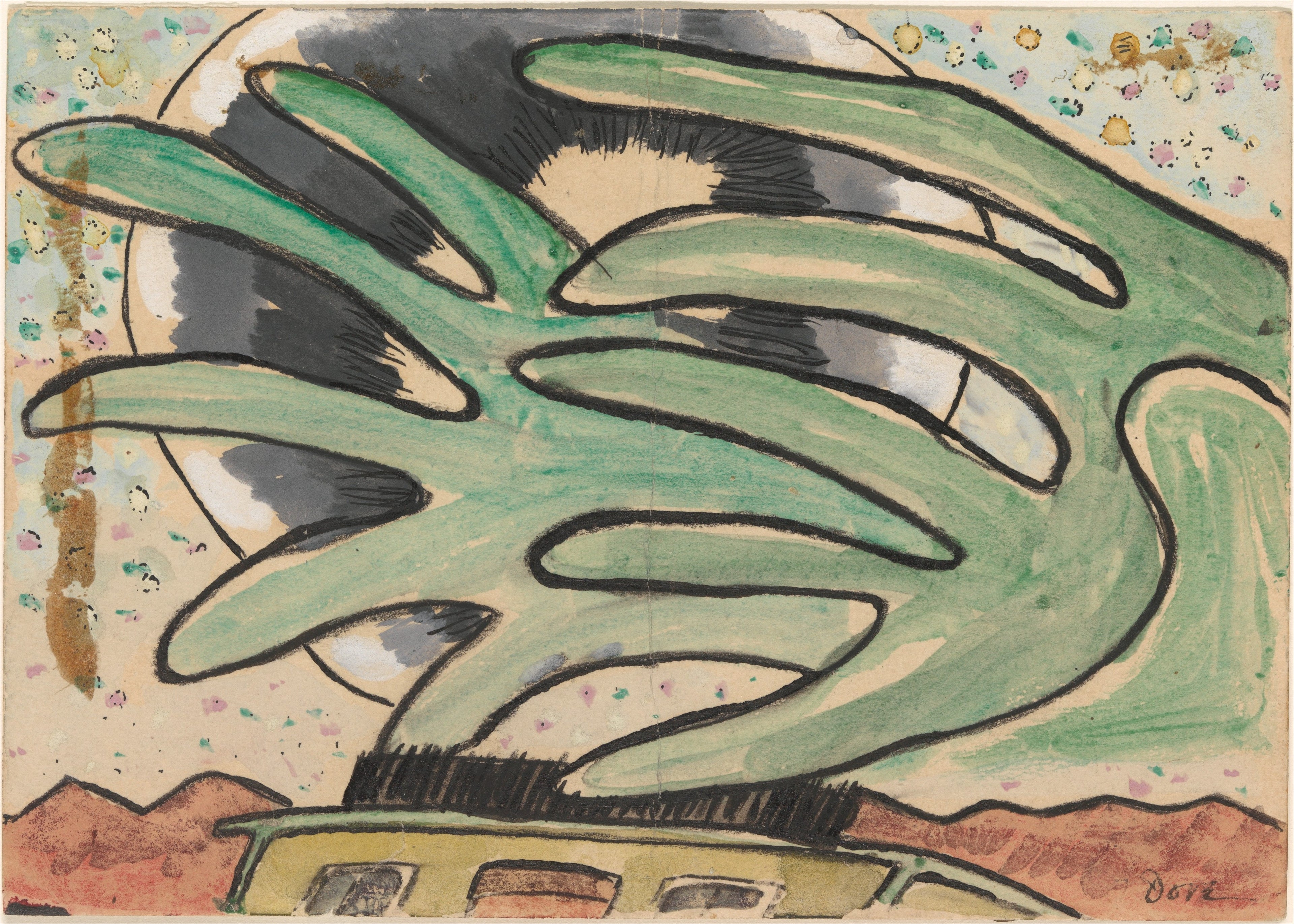 Boule d'argent, barge et arbres - Arthur Dove