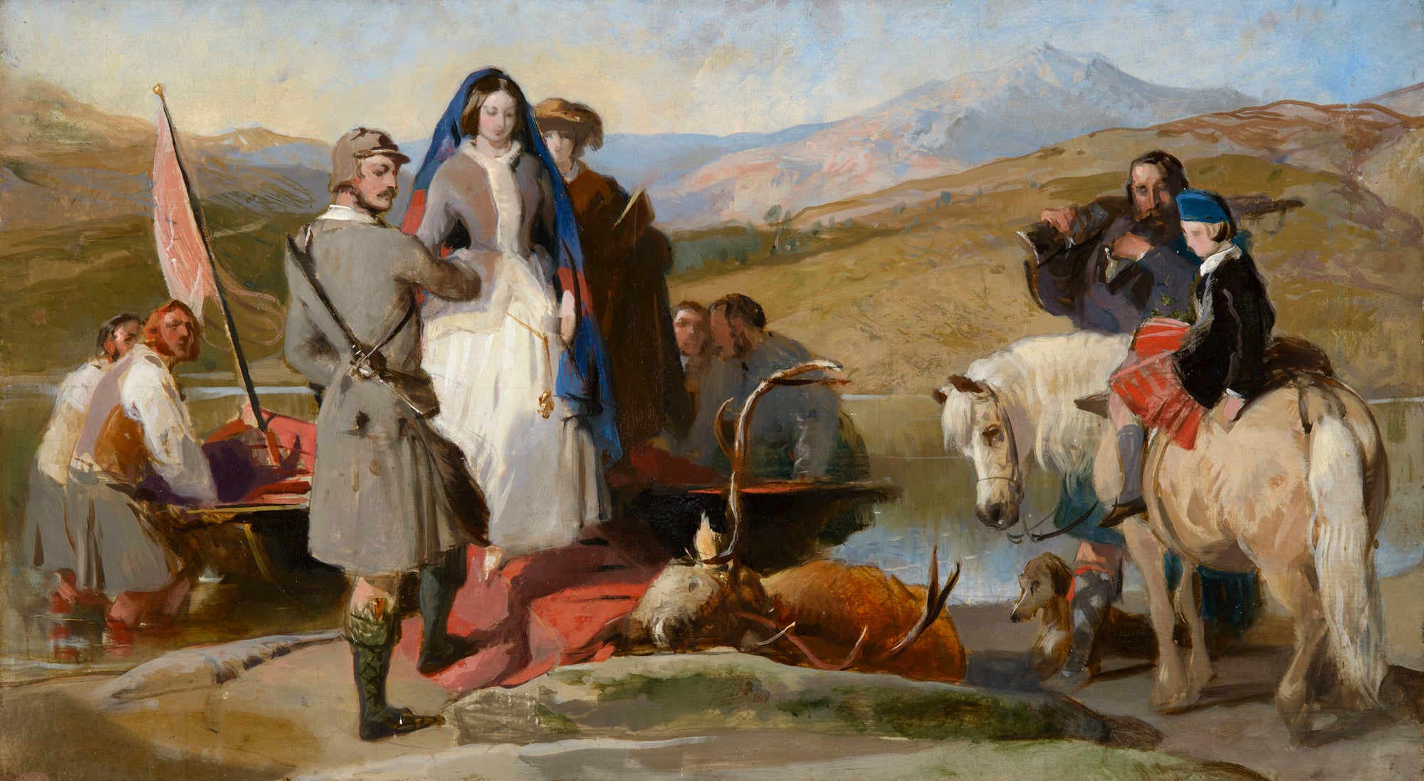 La reine Victoria débarque au Loch Muick - Edwin Henry Landseer