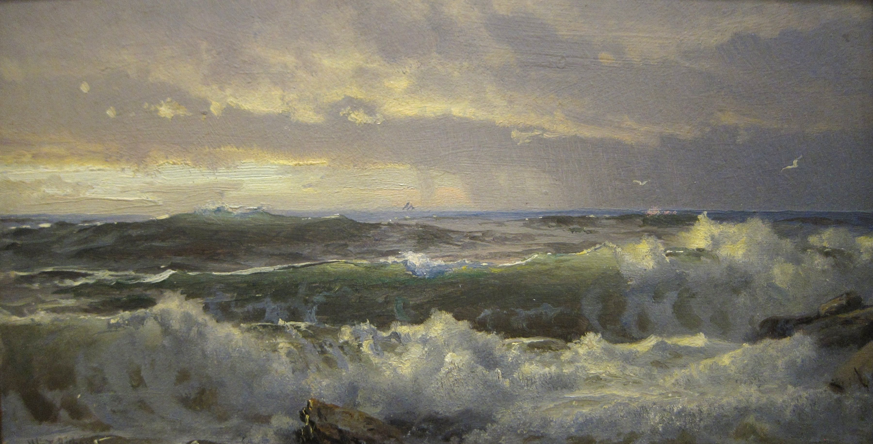 Surf sur les rochers - William Trost Richards