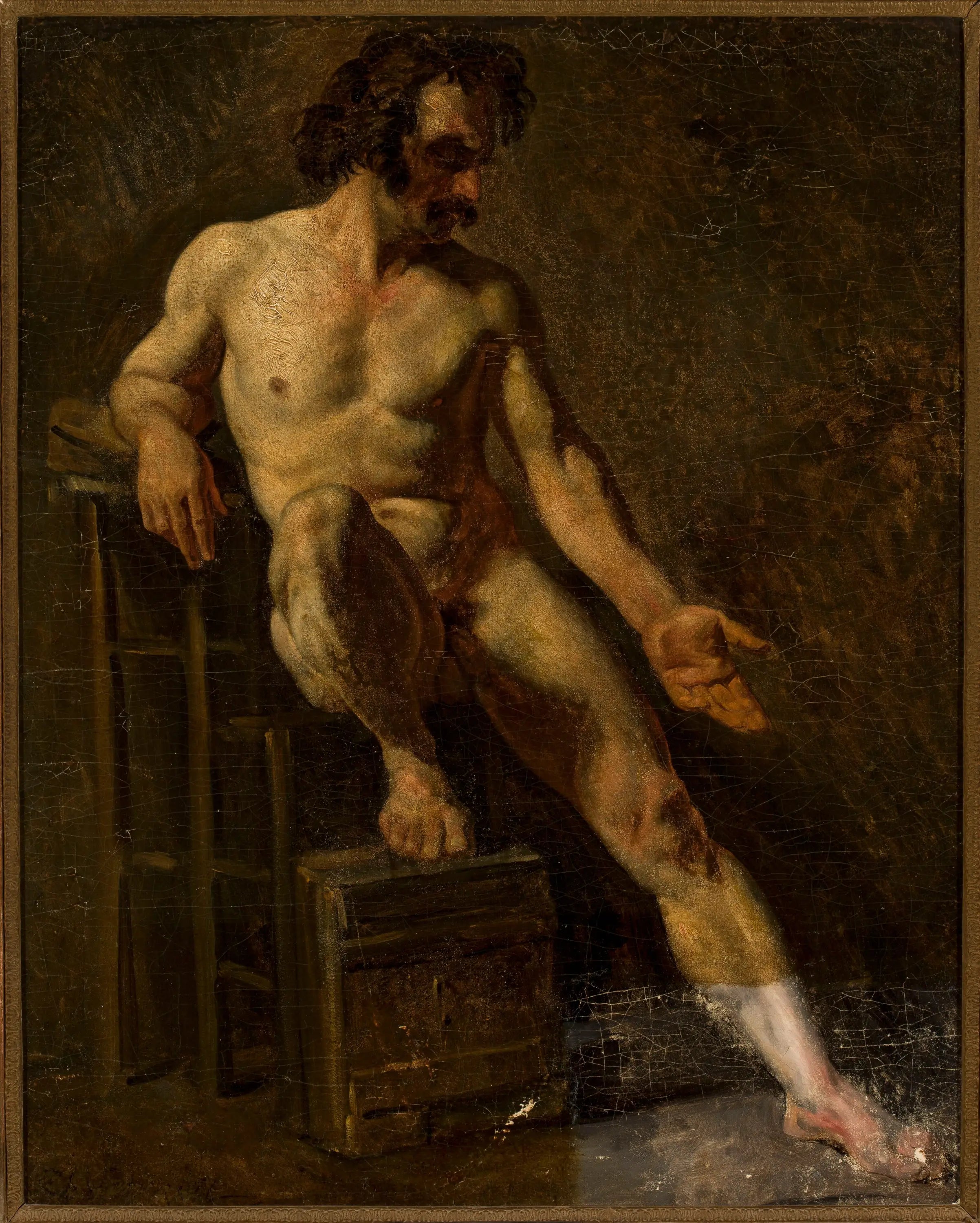 Reproduction du tableau « Étude d'un homme nu - Théodore Géricault » par Alpha Reproduction en peinture à l’huile