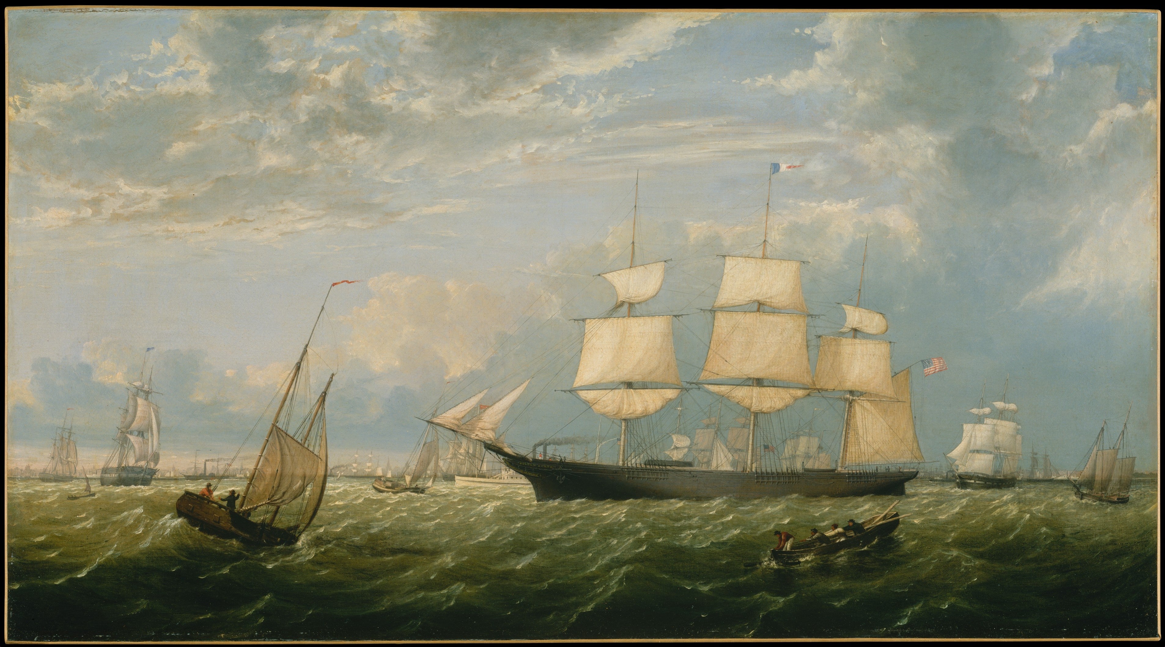 Le Golden State entrant dans le port de New York - Fitz Henry Lane