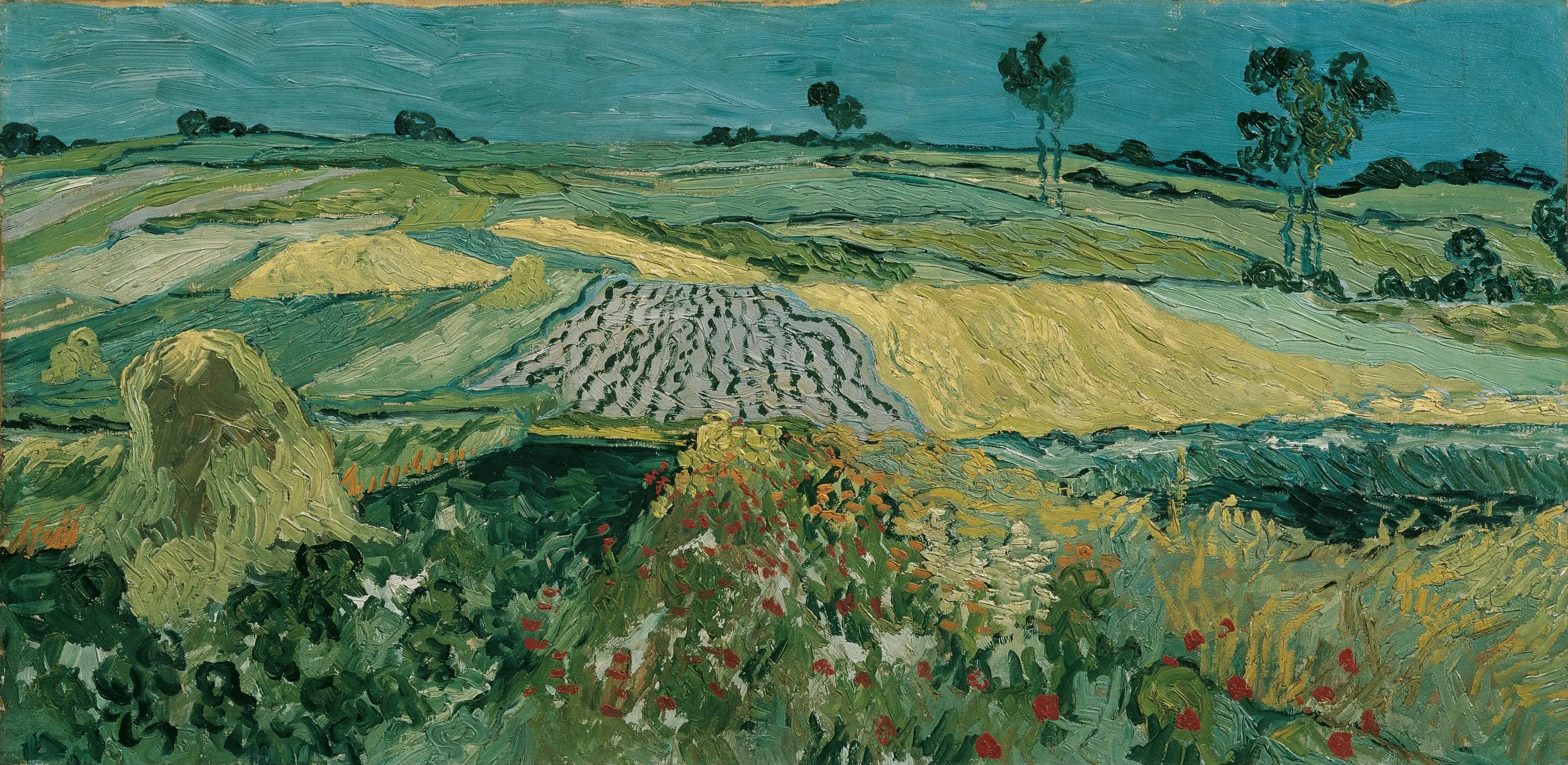 Reproduction du tableau « La plaine d'Auvers - Vincent van Gogh » par Alpha Reproduction en peinture à l’huile