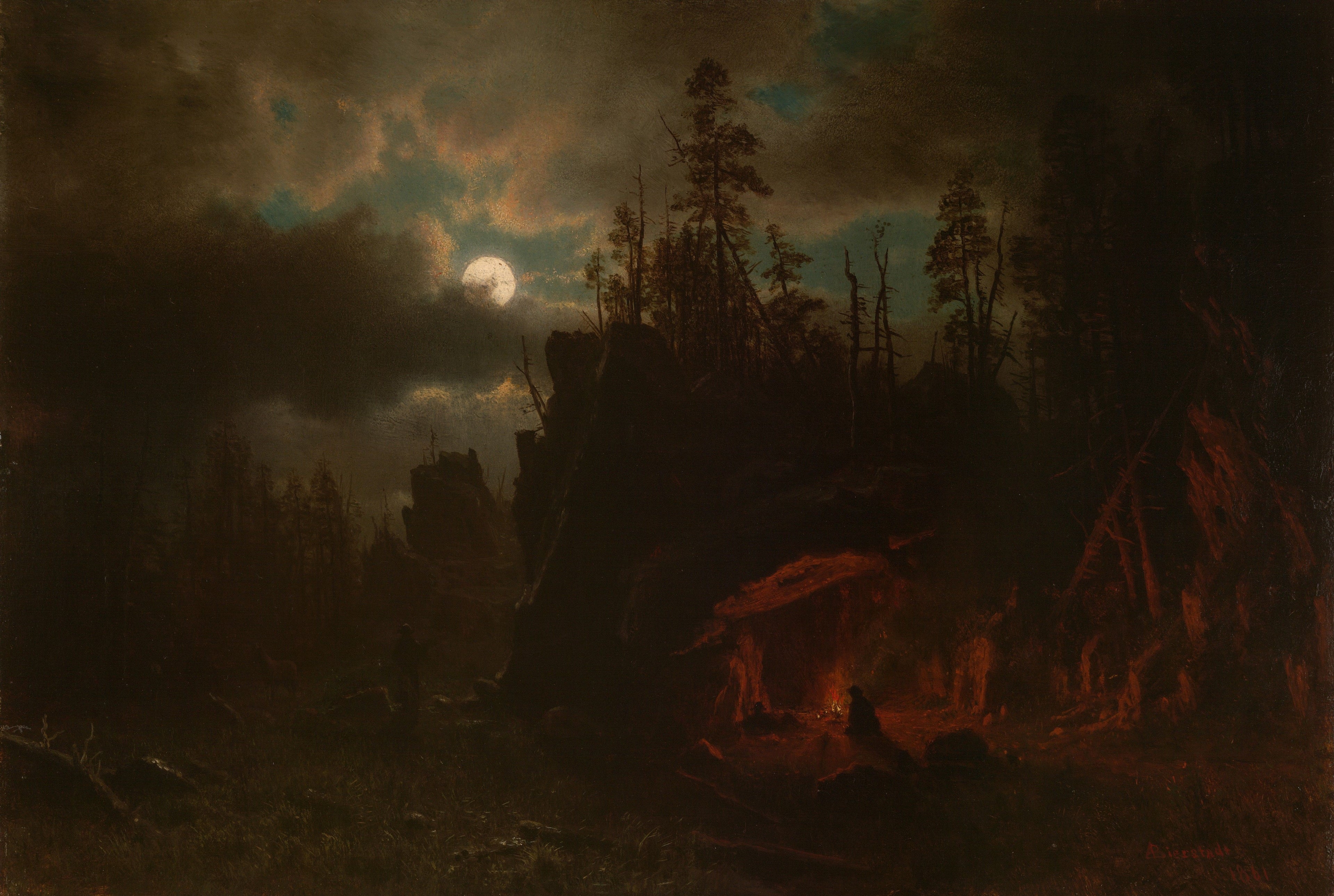 Le camp des trappeurs - Albert Bierstadt