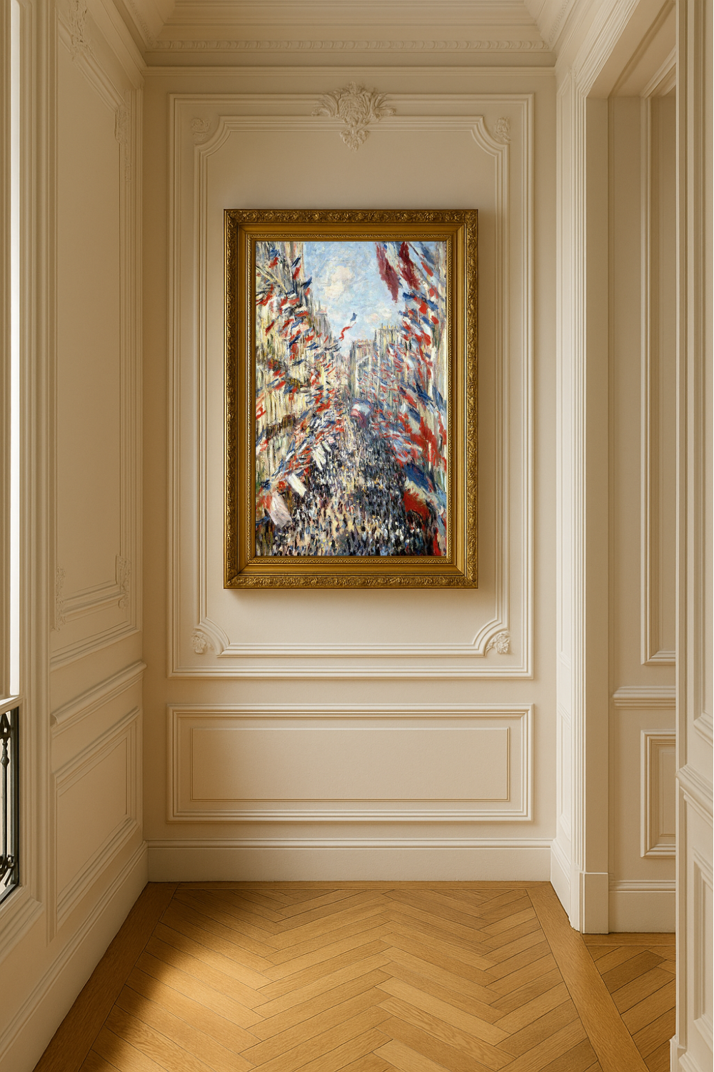 🎨 ルー・モントルグイユ通り、1878年6月30日の祭り – クロード・モネ