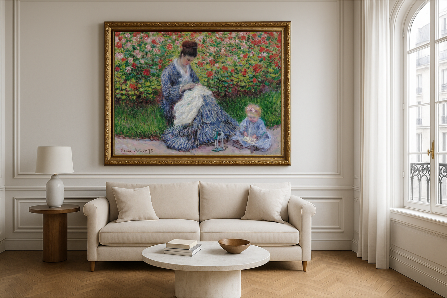 🌼 カミーユ・モネと庭の子供 – クロード・モネ (1875)