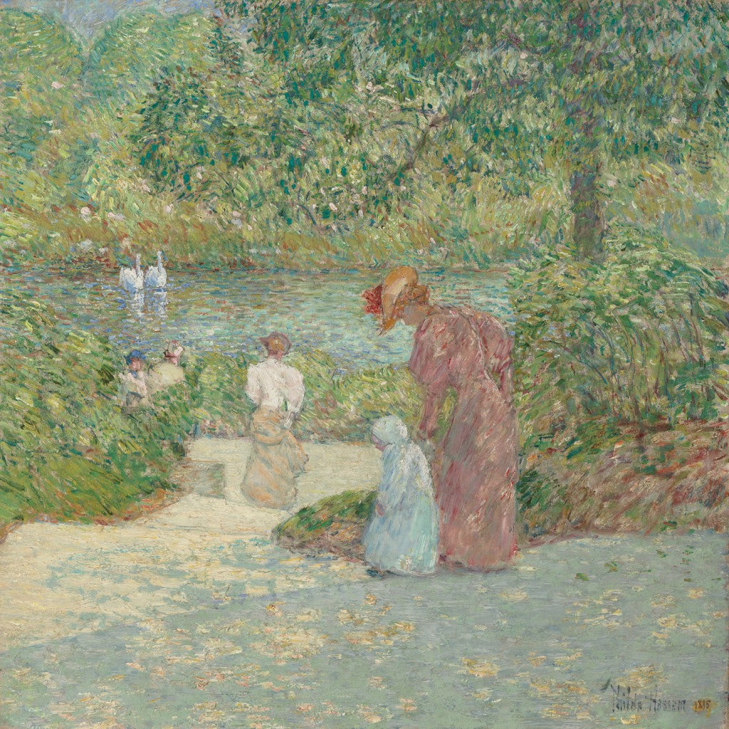 Descendre les marches, Central Park - Childe Hassam