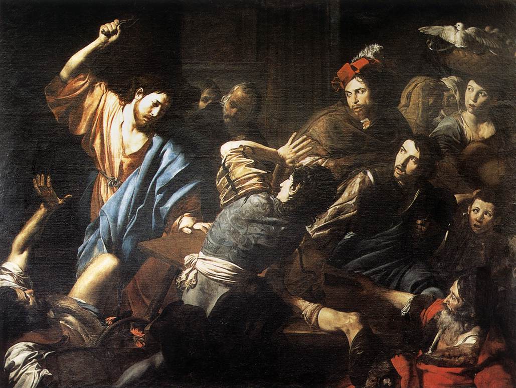 Le Christ chasse les marchands du temple - Valentin de Boulogne