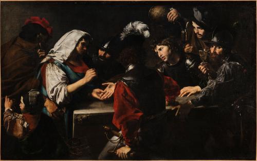 Diseuse de bonne aventure avec des soldats - Valentin de Boulogne