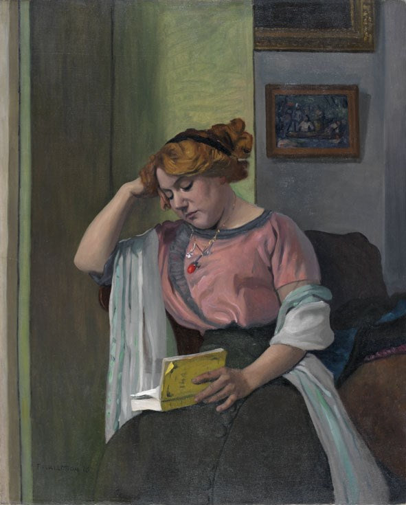 Femme lisant dans un intérieur - Félix Vallotton