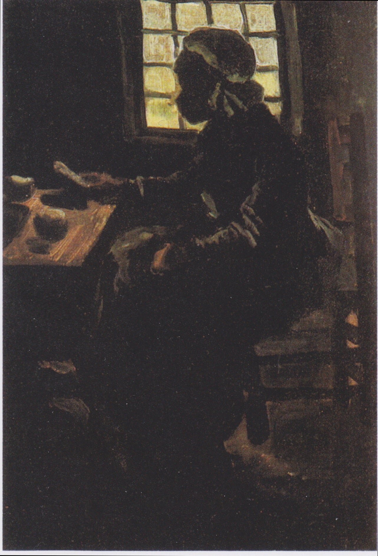 Reproduction du tableau « Femme à table - Vincent van Gogh » par Alpha Reproduction en peinture à l’huile
