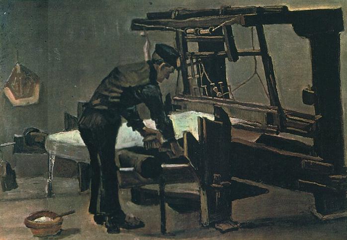 Reproduction du tableau « Tisserand debout devant un métier à tisser - Vincent van Gogh » par Alpha Reproduction en peinture à l’huile