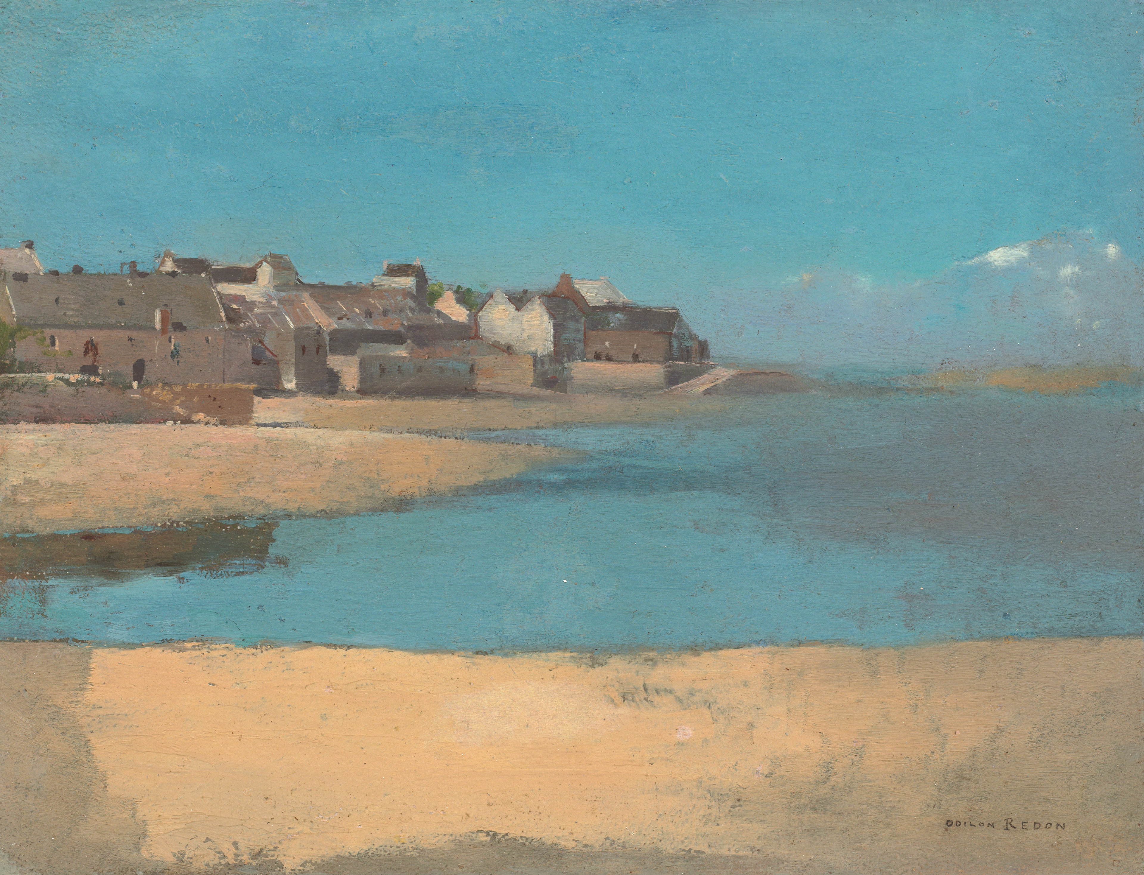 Village au bord de mer en Bretagne - Odilon Redon